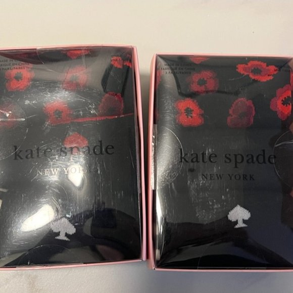 kate spade red poppy sock set of 3 nwt - Picture 4 of 4